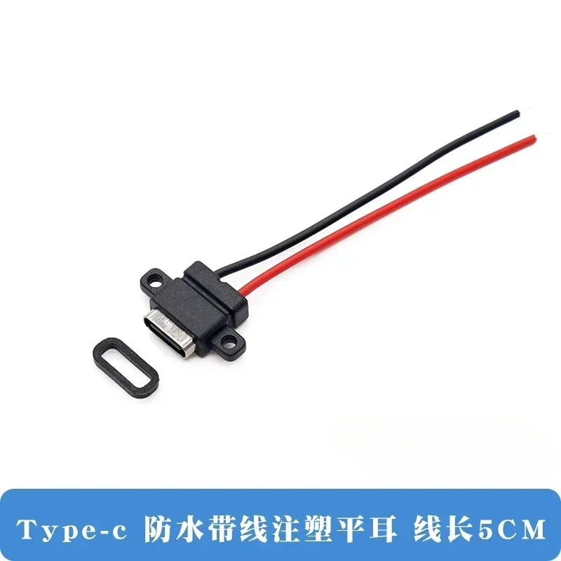 1pcs USB Type C Waterproof Connector Type-C With card buckle Female 3A High Current Fast Charging Jack Port USB-C Charger Plug