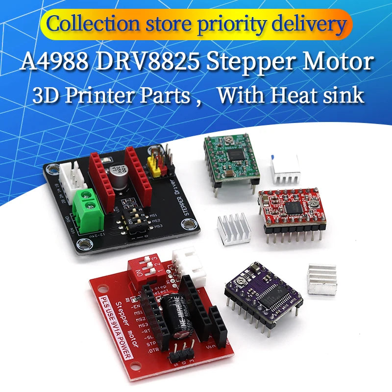 3D Printer Parts A4988 DRV8825 Stepper Motor Driver With Heat sink For SKR V1.3 1.4 GTR V1.0 RAMPS 1.4 1.6 MKS GEN V1.4 board
