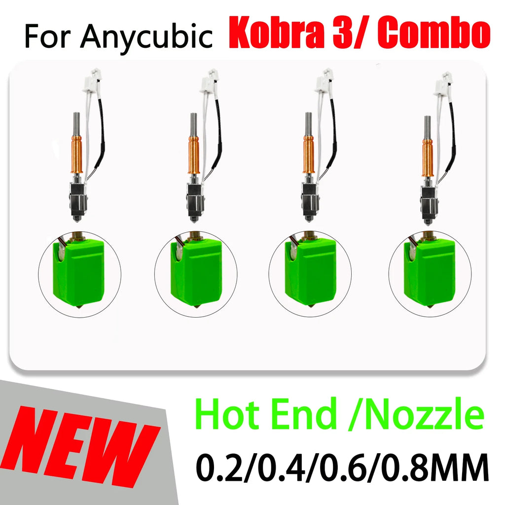 Upgraded Hotend kit For Anycubic Kobra 3 Bi metal Heatbreak 24V 60W Ceramic Hot End Thermistor Nozzle For Anycubic Kobra 3 V2