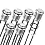 DaierTek 6PCS 12mm Momentary Push Button Switch 12V Metal Waterproof Pushbutton Switch Silver Normally Open (ON) Off 2 Pin SPST