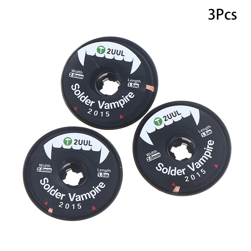2UUL DW16 2015 Ultra High Density Solder Vampire Desoldering Braid Wick Separate Pack For Motherboard PCB BGA Soldering Tool