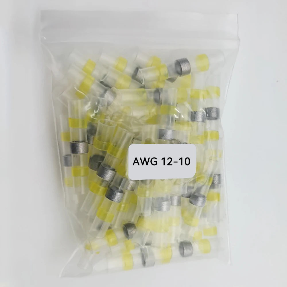 50-500PCS Heat Shrink Solder Seal Wire Connectors Tube Terminals Butt Connectors Terminals Solder Sleeve Wire Splice Connector