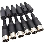 1Pcs Black DIN Circular Connector, Male/Female Chassis & Cable Mount Plug/Socket (3/4/5/6/7/8 Pin)