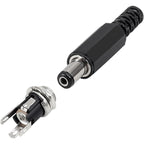 5Pairs 5.5x2.1mm DC Power Supply Male Plug + Female Jack Panel Mount Solder Wire Connector 5.5 * 2.1mm DC Plug Socket Connector