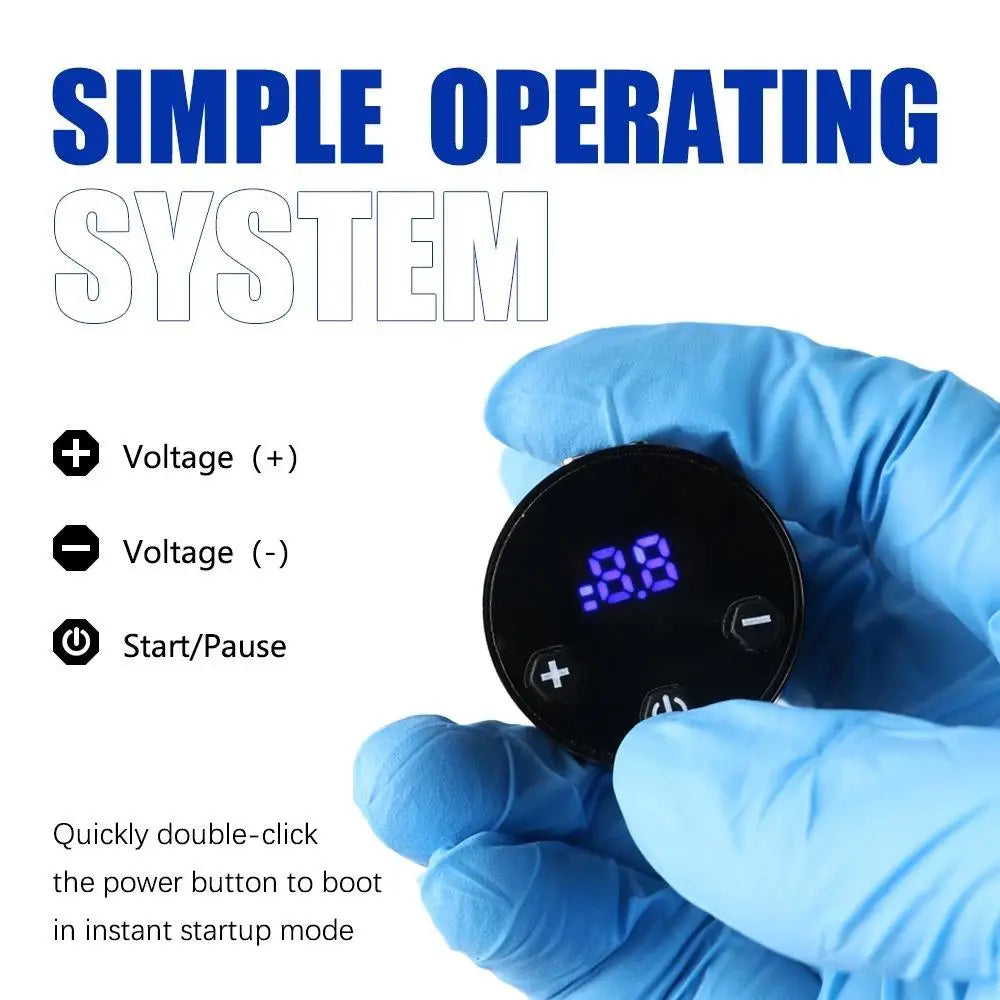 Mini Wireless Tattoo Power Supply LED Screen DC/RCA Tattoo Battery Pack Rechargeable Power Supply