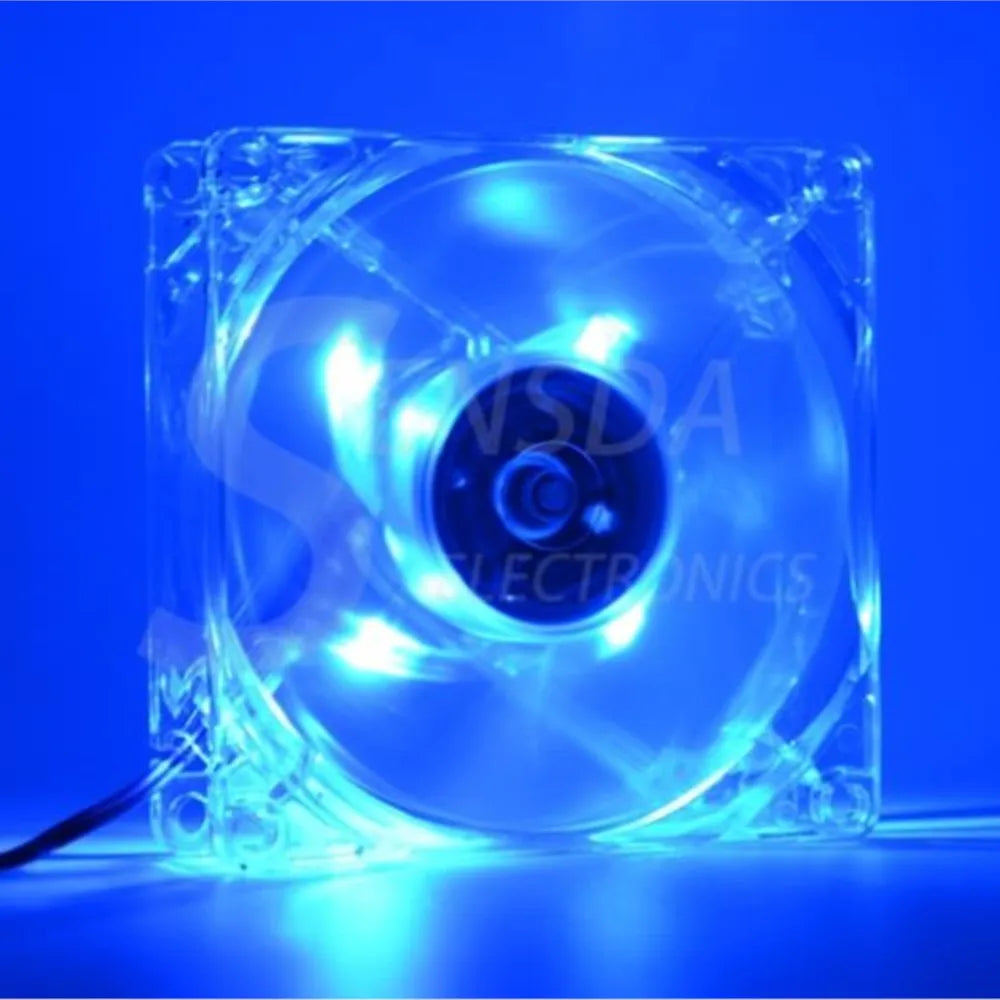 80mm Pc Computer Mute Cooling Fan with 4ea Led 8025 8cm Silent DC 12V Luminous Chassis Molex 4D Plug Axial