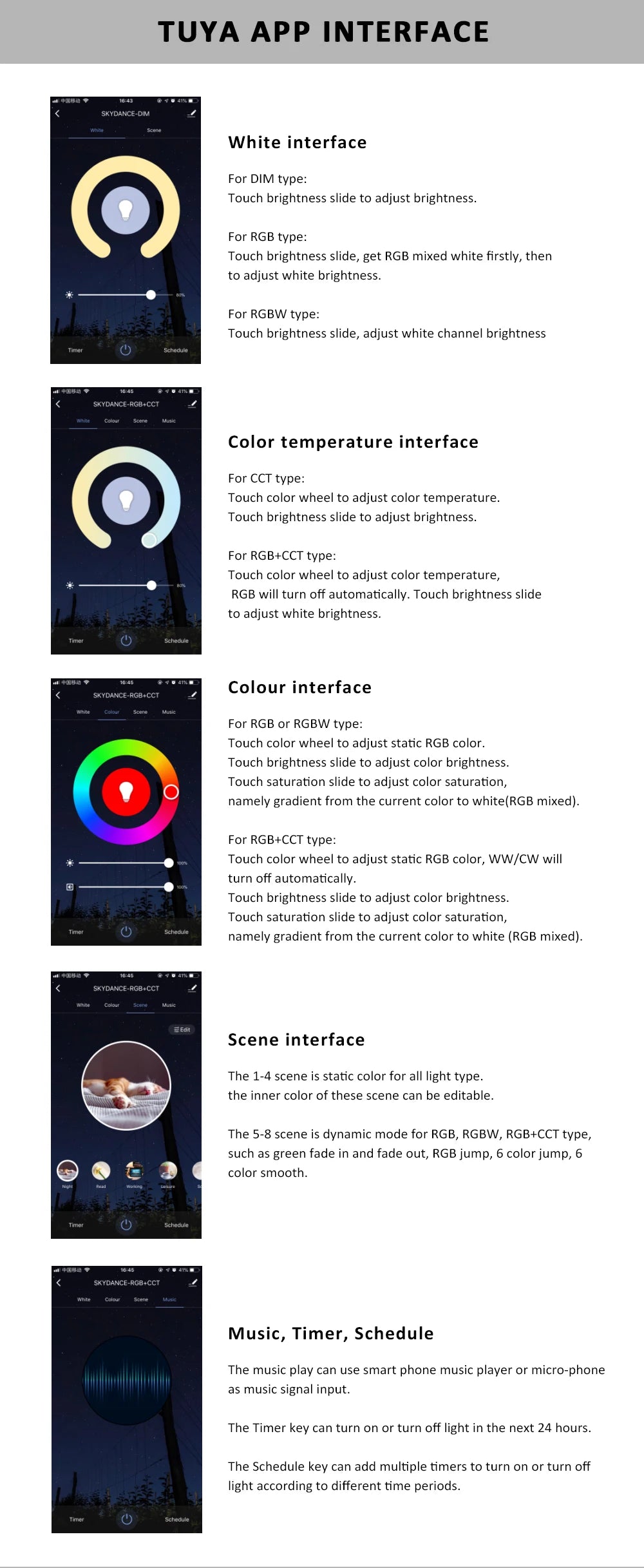 COB RGBCCT LED Strip 6Pin 840leds/m DC24V Light WT5 Wifi  WZ5 Zigbee 5 in 1 LED Controller 2.4G RF Remote Work With Alexa Google