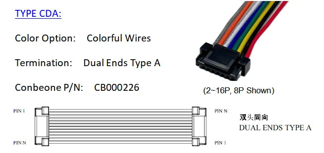 5055650801 Wire harness,Molex Micro Lock 1.25mm Pitch Cable, 505565-0801，8P, Off The Shelf, Quick Delivery