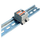 PTFIX 6/6 2.5mm Feed‑Through Terminal Block, 1‑In 6‑Out DIN Rail Mount Wire Distributor for Solid and Stranded Wires Connector