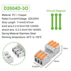 5Pcs DF-2604D Mini Docking Quick Wire Connector Male Female Universal Compact Push-in Butt Conductor Terminal Block 32A 250V