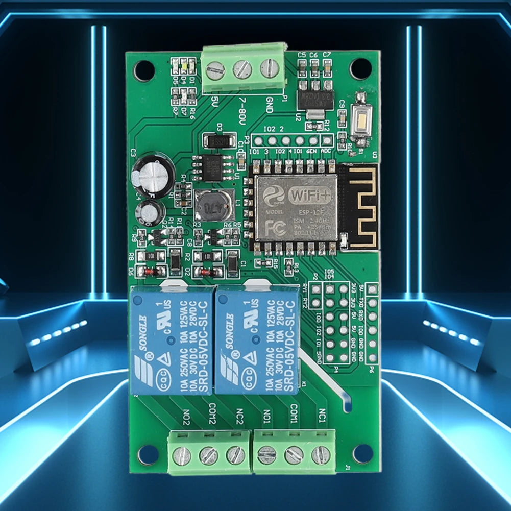 ESP8266 WIFI Relay Board Dual Channel ESP-12F Development Board DC 5V 10A Wireless Smart Relay Module Based on Arduino
