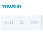 TAWOIA 1/2/3 Gang Touch Switch Double Light Switch Triple Sensor Switch 1Way EU Standard Glass Panel Blue backlight White Series