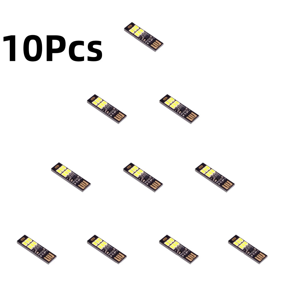 10/5/1Pcs Portable Mini 5730 USB 6LED SMD Light 5V Touch Sensor Adjustable Dimming Night Light Warm/White Light Optional