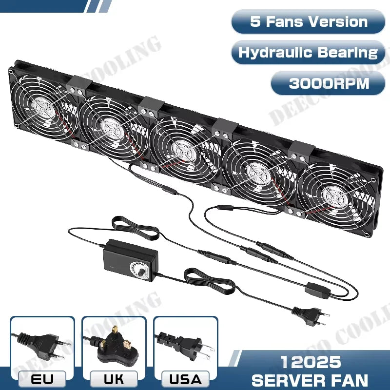 12cm High Speed Large Air Volume 100V 220V Btc Mining Machine Workstation Cabinet 120MM Violent Server Cooling System Fan Kit