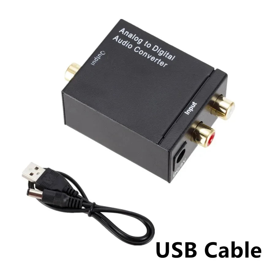 Analog to Digital Audio Converter L/R RCA to Digital Toslink Coaxial Audio Adapter For PS4 HDTV DVD Amplifier Soundbar Speaker