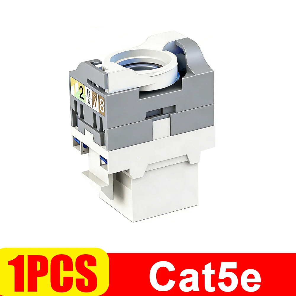 5/3/1PCS RJ45 Cat6 Keystone Jack Module Connector No Punch Down Tool Required Module Coupler Network Cat5e Cat6A Adapters