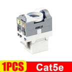 5/3/1PCS RJ45 Cat6 Keystone Jack Module Connector No Punch Down Tool Required Module Coupler Network Cat5e Cat6A Adapters