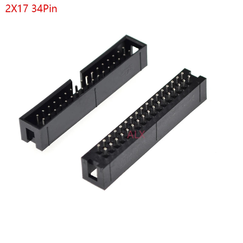 5/10pcs Dip 6/10/20/26/34/40 Pin 2.54mm Pitch Male Socket Straight Idc Box Headers Pcb Connector Double Row 10p/20p/40p/50p Dc3