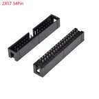 5/10pcs Dip 6/10/20/26/34/40 Pin 2.54mm Pitch Male Socket Straight Idc Box Headers Pcb Connector Double Row 10p/20p/40p/50p Dc3