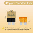Car Blade Resettable Fuses 5A 7.5A 10A 15A 20A 25A 30A Automotive Fuses 12V 24V 32V Circuit Breaker for ATO ATC Fuse Replace