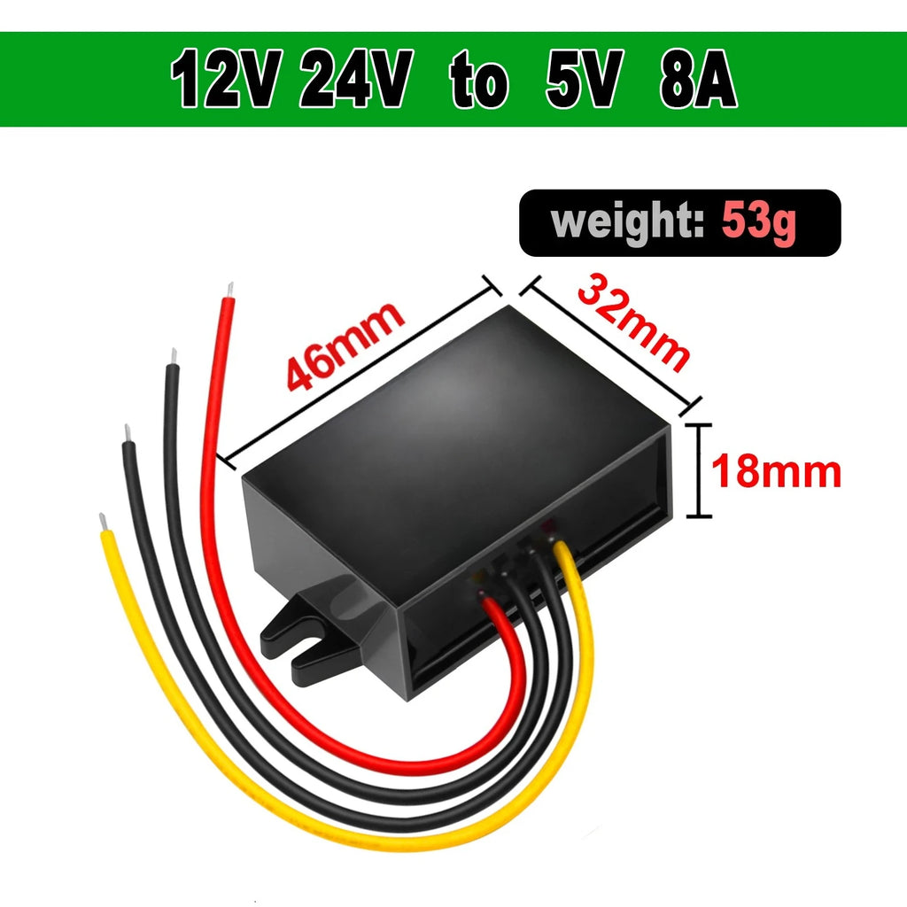 12v 24v to 5v DC-DC Step Down Converter 8-40V Buck 5V Voltage 1A 2A 3A 4A 5A 8A 10A Module Power Supply Adapter for Car LED CE