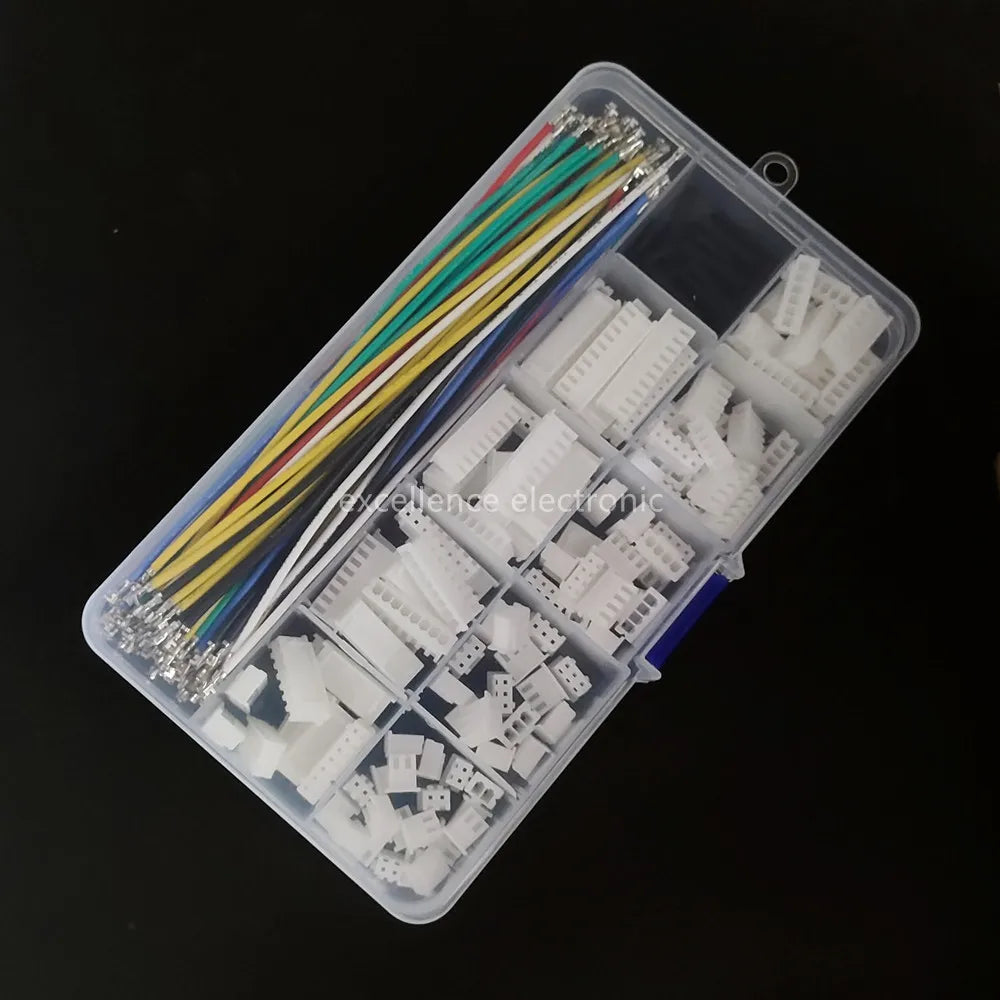 XH 2.54mm Connector Kit With Double Pre-crimped Soft Silicone Cable Wire 22AWG 2/3/4/5/6/7/8/9/10 Pin Housing JST Adapter Cable
