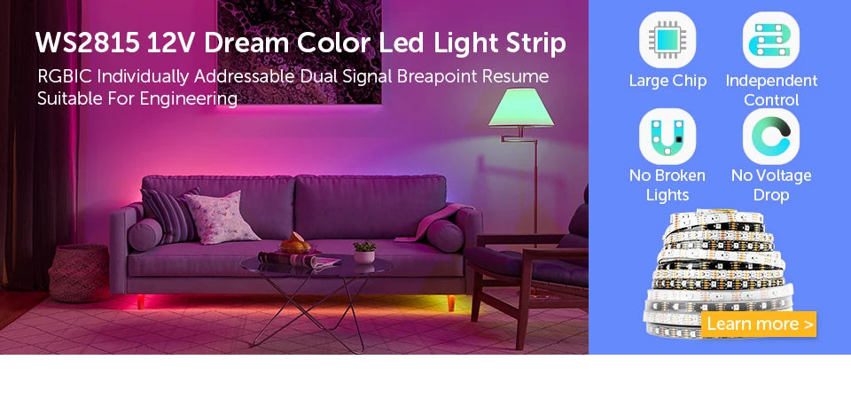 WS2812B Led Lights DC5V WS2812 RGB Led Strip Light Individually Addressable Smart Pixels Magic Light Black White PCB IP30 65 67