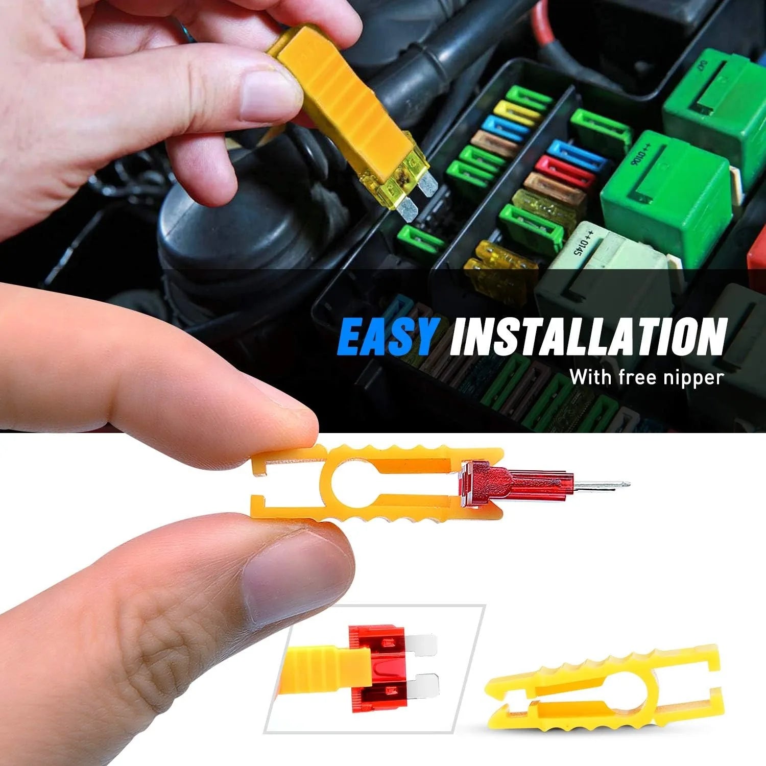 Nilight 120PCS Standard Blade Fuse Kit, ATC/ATO Automotive Fuse Assortment (5A-30A) with 5PCS 12AWG Inline Fuse Holders for Car, Truck, RV, Boat & Motorcycle