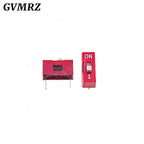 10PCS 2.54mm DIP Switch Red Blue 1 2 3 4 5 6 7 8 9 10 12 PIN PCB Mounted Toggle Code Switch ON OFF Selector for Circuit Board