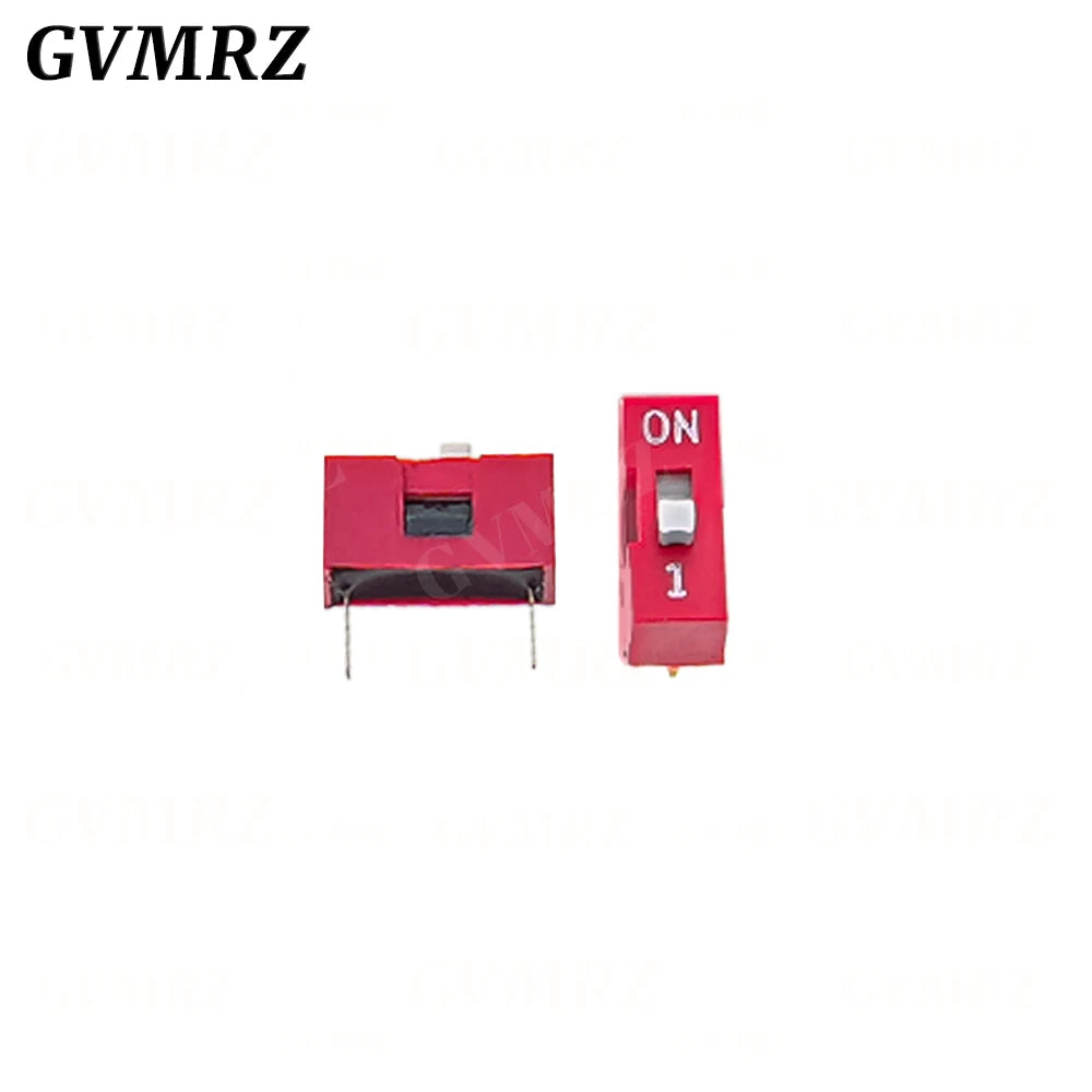 10PCS 2.54mm DIP Switch Red Blue 1 2 3 4 5 6 7 8 9 10 12 PIN PCB Mounted Toggle Code Switch ON OFF Selector for Circuit Board