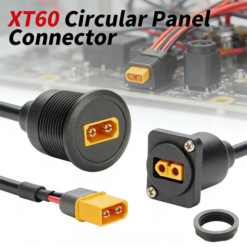 XT60 Circular Threaded Male to Female Extension Cable for Model Aircraft/drones Battery Connection Cable XT60 Panel Mounting Wir
