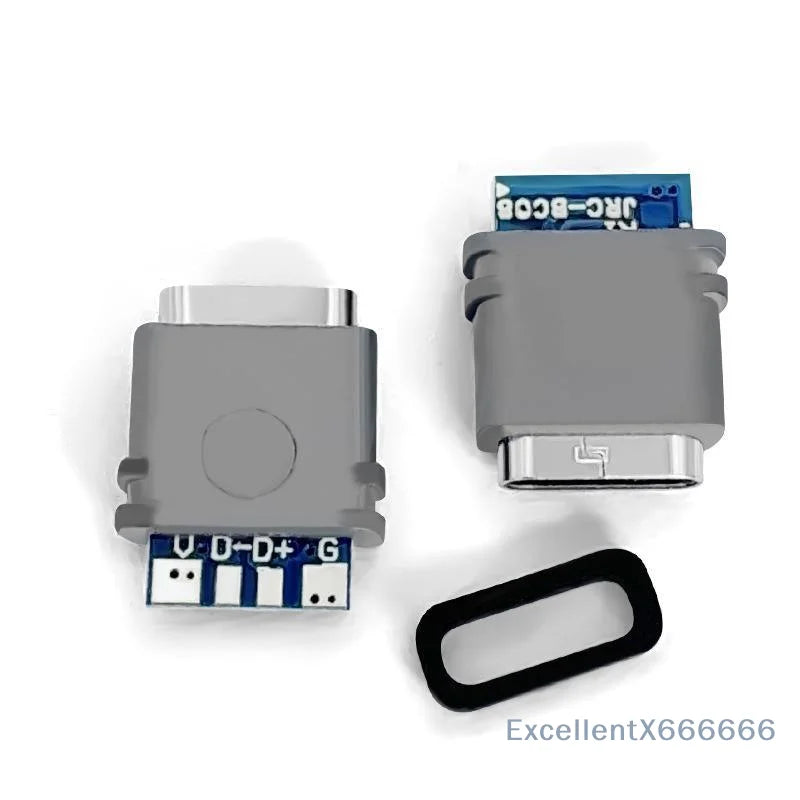2/5/10Pcs USB 3.1 Waterproof Type-C Connector 4PIN 5A Female Socket Double 5.1K Resistor Support Charging And Discharging