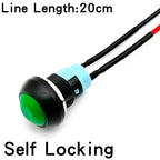 5/20PCS 12mm Momentary Push Button Switch ON OFF PBS-33B Self Reset Mini Round Switch With Wire 2Pin 1A DC12V