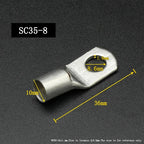 SC Type Wire Nose Terminal SC6 SC10 SC16 SC25 Bare Copper Battery Block Lugs Hole ID 6 8 10 12mm Crimp Wire Connector