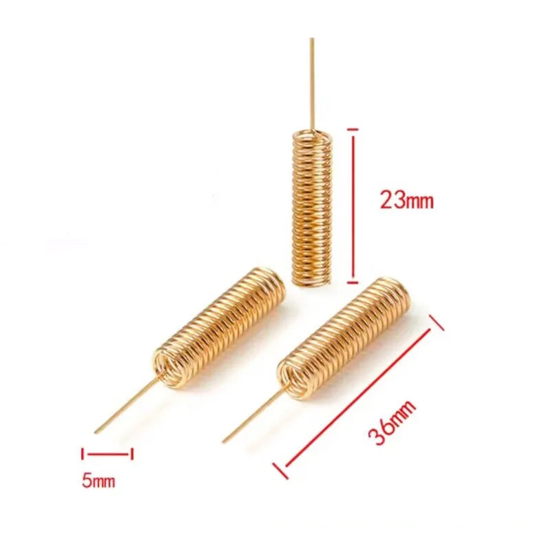 10pcs 433Mhz Built-In Spring Antenna Lora Module Coil Aerial Omnidirectional High Gain Wireless Card Router Copper