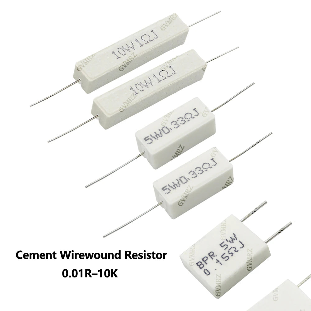 1R 2R 3R 5R 8R 1K Cement Wirewound Resistor 5W 10W Non-Inductive BPR56 Series 0.01R–10K  2.2R 330R 150R 100R 20R