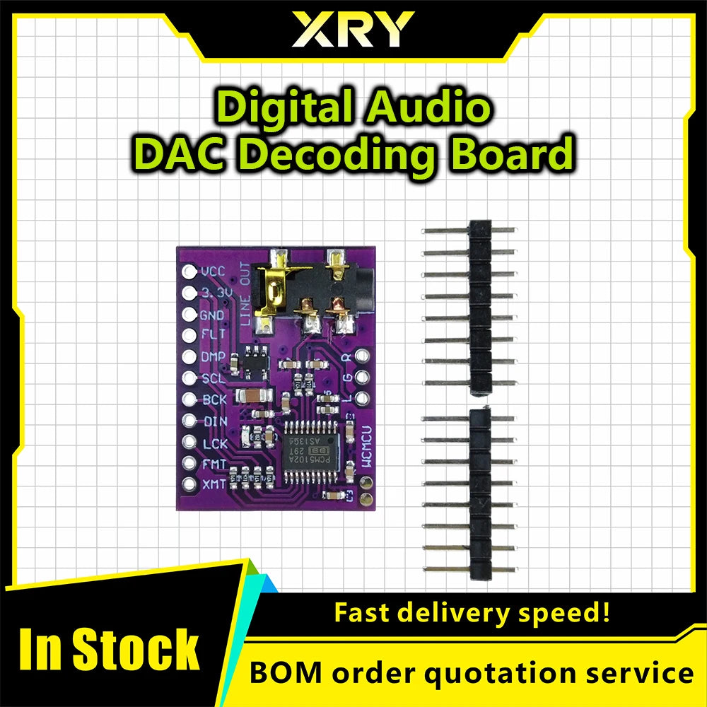 Interfaz I2S PCM5102A DAC, decodificador GY-PCM5102 I2S, módulo de reproductor para Raspberry Pi, placa de formato pHAT, placa d