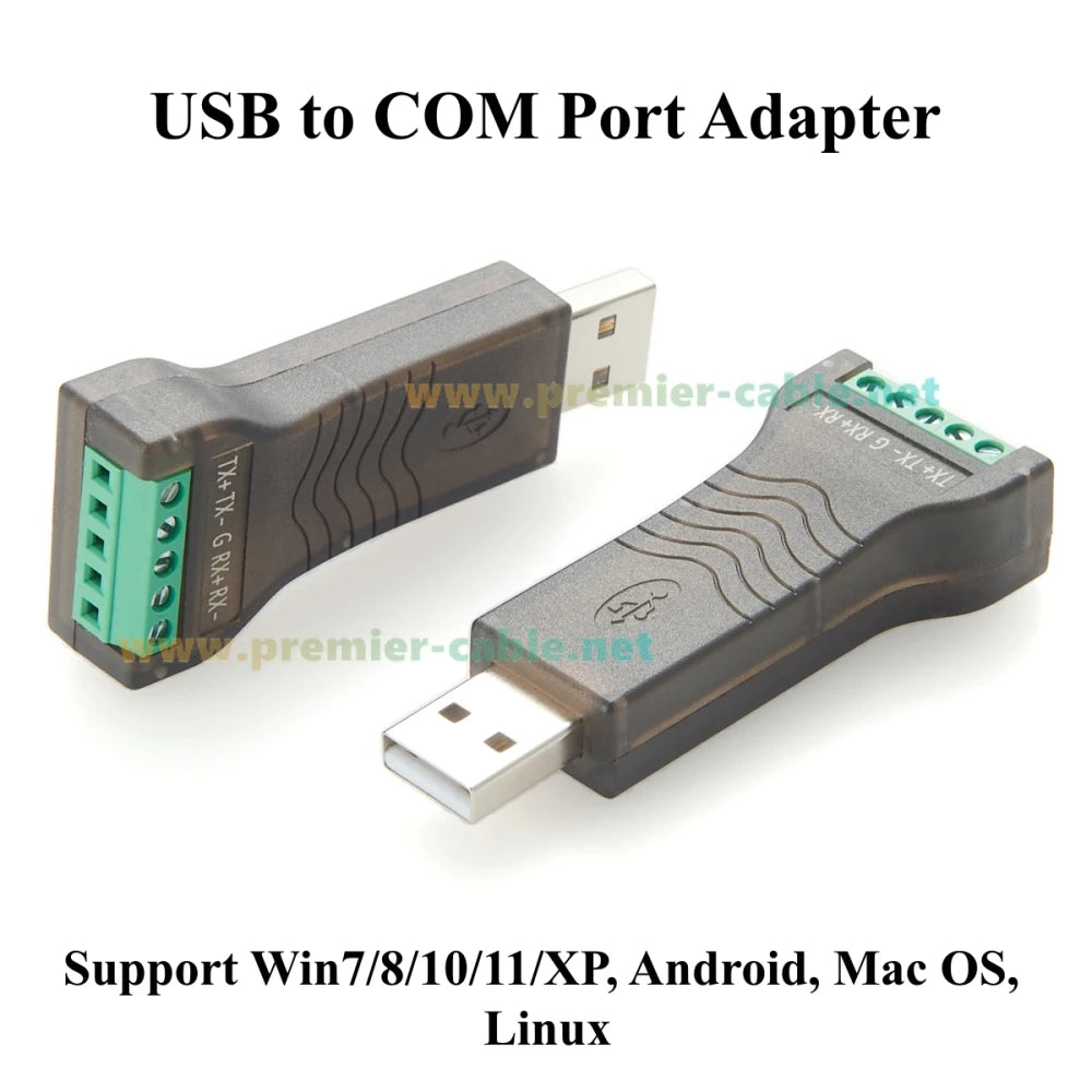 USB to RS485 RS422 Serial Converter FTDI FT232 USB to COM Port with 5 Pin Terminal Block Adapter for Windows MacOS Linux Android