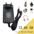 12.6V 2A Li-ion Battery Charger for 10.8V 11.1V Battery 3S 18650 Battery Pack Connector DC5525