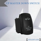 Waterproof 12V/24V 7-Pin DPDT Reverse Polarity Rocker Switch Blue LED Latching/Momentary On-Off-On for DC Linear Actuators Motor
