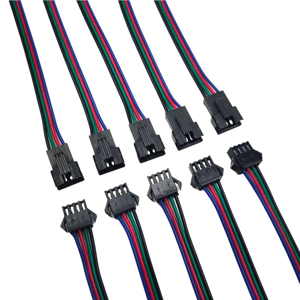 10/20/50 Pairs 4pin SM JST 15cm Cable Female/Male connectors for Led Strip RGB 5050 3528 WS2801 APA02 WS2815 WS2813