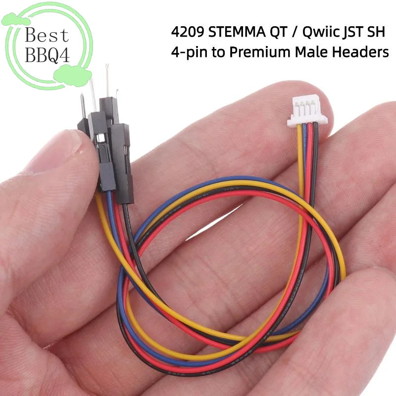 (BBQ4)4209 STEMMA QT / Qwiic JST SH 4-pin To Premium Male Headers Connecting Cable 200mm Length
