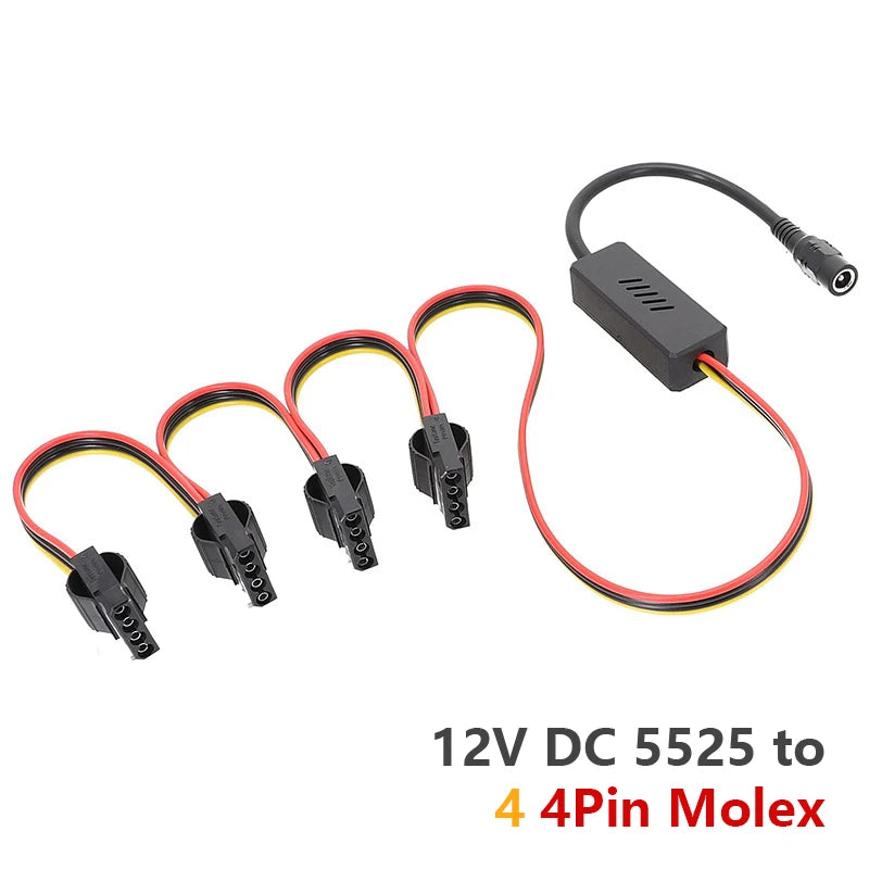 DC 5525 To SATA IDE Hard Drive Power Supply Cable DC 12V To 4Pin Molex/ SATA Hard Drive Cable Step-down Voltage Regulator