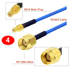 1PCS SMA to MCX RG405 Cable SMA/ RP-SMA Male Female to MCX Male Straight/Right Angle Plug 086 Pigtail 50Ω High Frequency Jumper