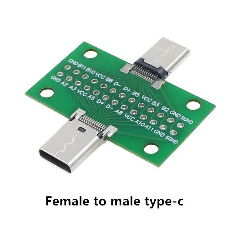 USB 3.1 Connector Type-C Adapter Plate PCB Board Female Male Head Convertor 2*13P to 2.54MM Transfer Test Board USB3.1 Module