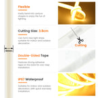 DC12V 24V COB Strip With 2PIN /DC Cable IP67 Waterproof Outdoor Home Decor Flexible Ribbon Rope LED Neon Light 3000K 4000K 6000K