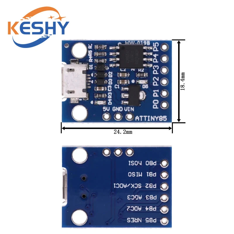 ATTINY Blue Black TINY85 Digispark Kickstarter Micro TYPE-C Development Board ATTINY85 module for Arduino IIC I2C USB ATTINY45