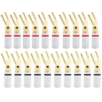 20pcs/10pairs 4MM Nut Banana Plugs 24K Gold-plated Connector With Screw Lock For Audio Jack Speaker Plugs Black&Red