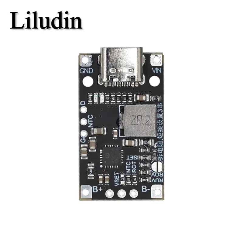 Lithium Battery Charging Boost Module With Balanced Support Fast Charge With Indicator Type-C USB 2/3S BMS 15W 8.4V 12.6V 1.5A