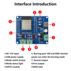 DC 5-60V 2/4 Way Mos Switch Module On-Board Esp32-32E Module Wifi Bluetooth ESP Development Board Type C